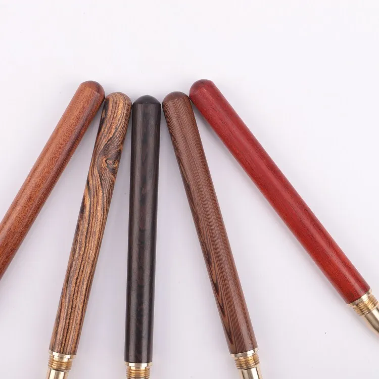 Vintage Wood Body Ballpoint Pen Brass Ball Roller Pen Metal Cap Ball Pen Stationery School Business Gifts Supplies Drop Shipping