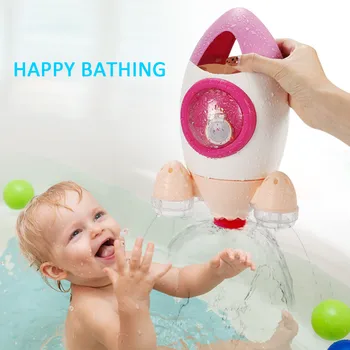 

Kids Baby Rotating Squirting Water Playing Rotary Rocket Fountain Water Spraying Bathroom Swimming Beach Pool Bath Playing Toy