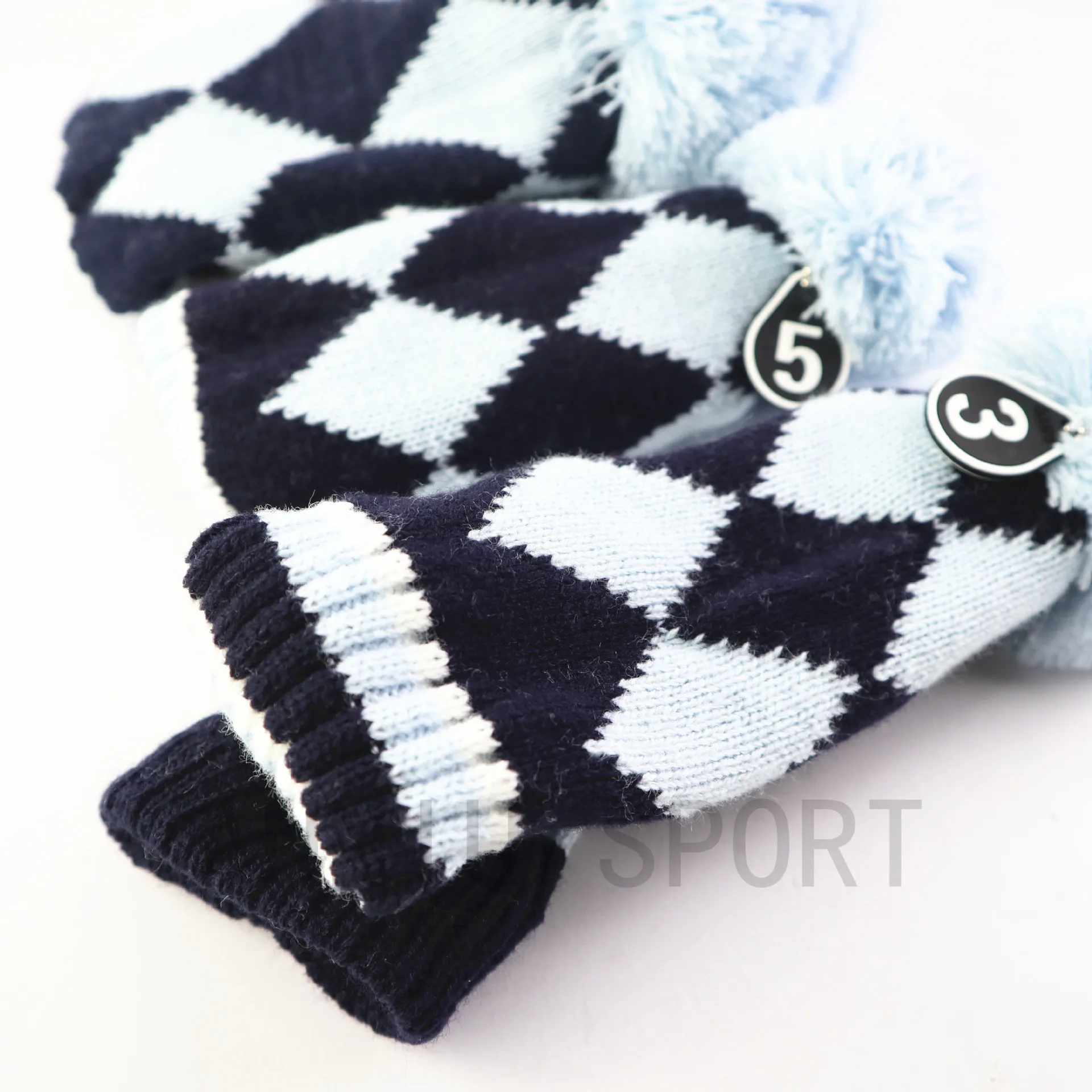 Manufacturers Direct Selling Cross Border Electricity Supplier Golf Wooden Pole Suit Head Covers Sleeve qiu gan tao Yarn Knitted