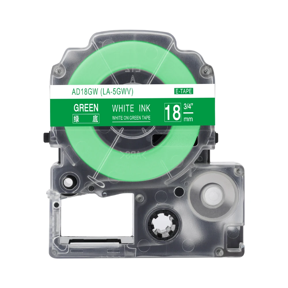Fimax 1 упаковка SS18KW ST18KW LC-5TBN LC-5WBN 18 мм совместимый для Epson/King Jim Label Maker этикетка картриджа менеджер для LW-300 - Цвет: White on Green