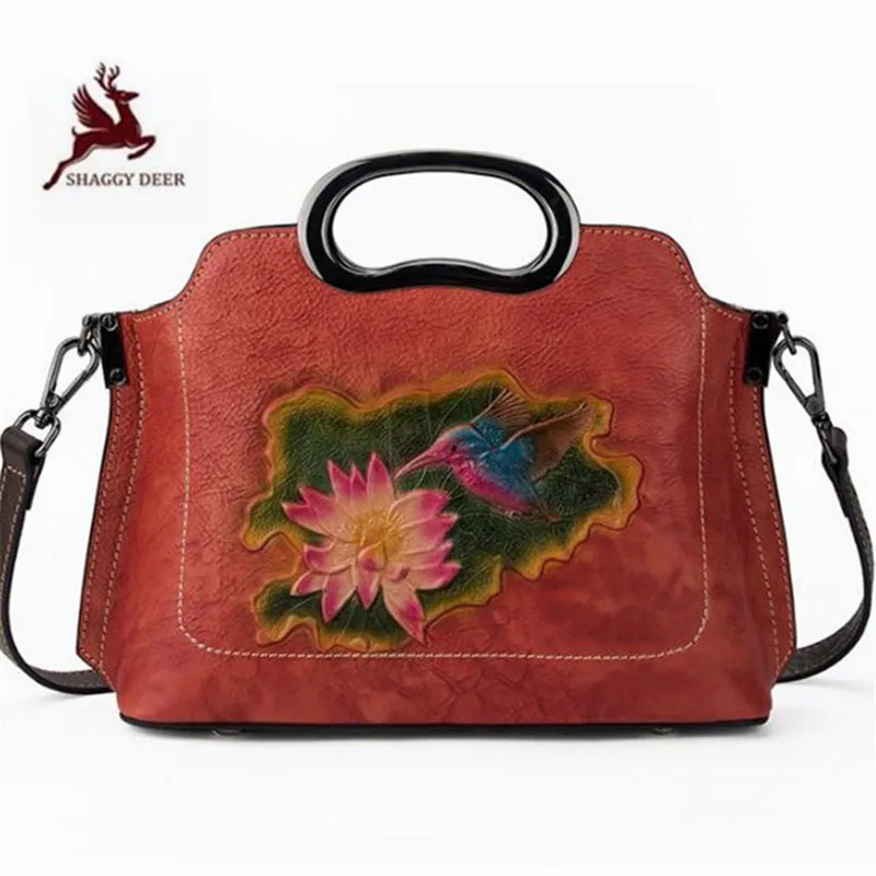

2019 Designer Fashion style floral lady shell Handbags genuine leather luxury single shoulder Bags