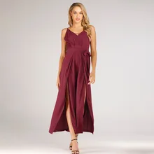 FEECOLOR 1PCS Cross backless sexy V-neck strap foreign trade chiffon wide-leg jumpsuit