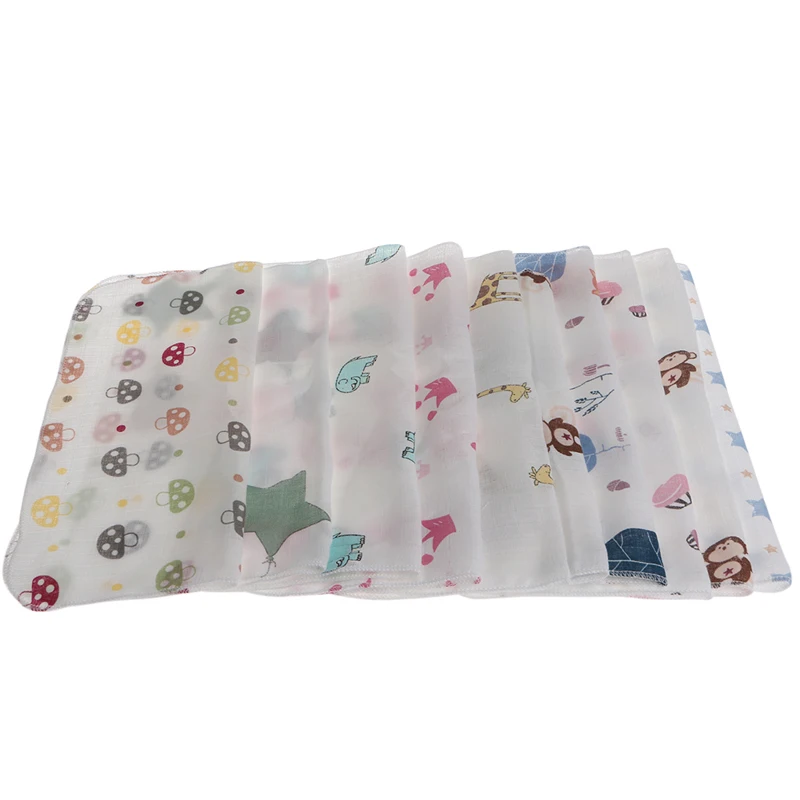 5~10pcs Baby Infant Towel Muslin Towel Handkerchiefs Two Layers Wipe 6 layer densely woven muslin cotton Adult kids Towels