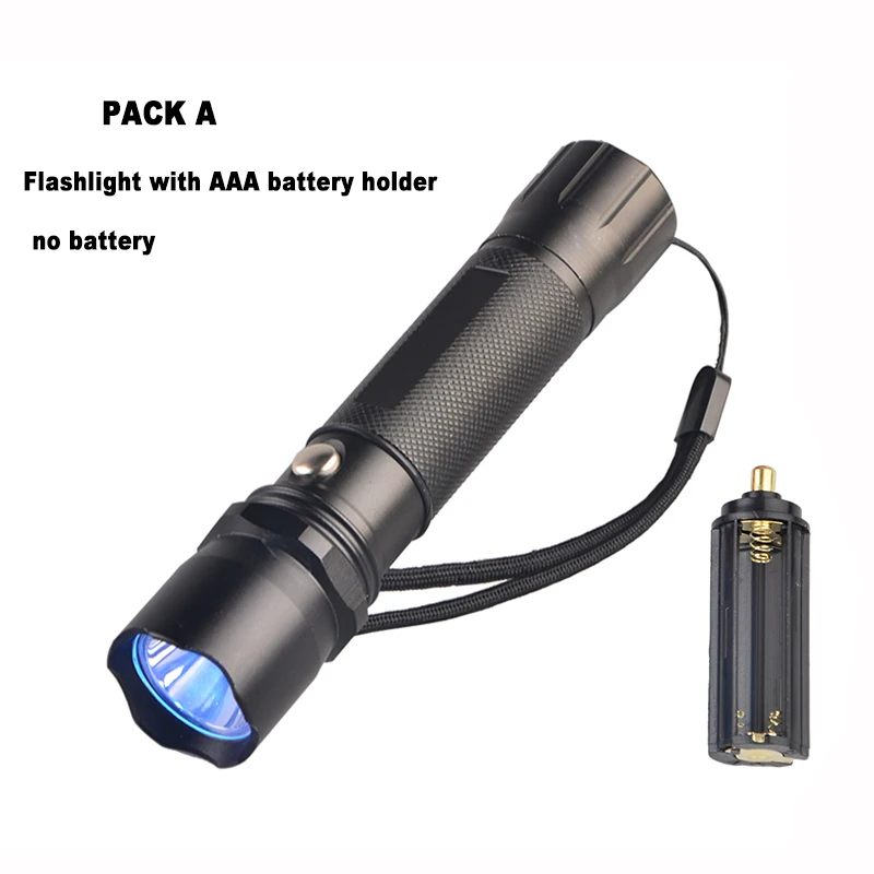 only flashlight TMWT 5 w Мощный ультрафиолетового черный свет факел Аккумуляторная 365 led фиолетовый свет 365nm УФ-фонарик - Испускаемый цвет: only flashlight