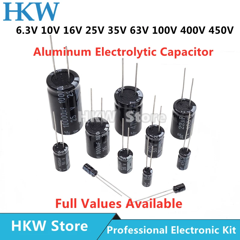 5-10 STKS DIP aluminium-elektrolytische condensator 6,3V 25V 35V 50V 63V 100V 160V 200V