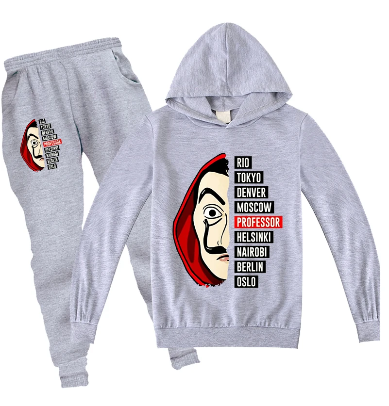Толстовка и штаны для мальчиков с принтом Funny Money Heist комплект из 2 предметов
