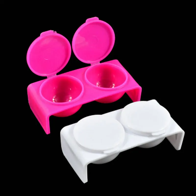 2 Hole Nail Art Brush Wash Bowl Double Nail Polish Blender Cups