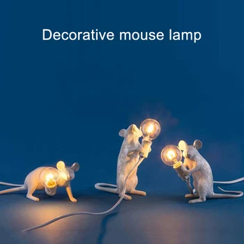 

Hight Quality Table Lamp Mouse Shape Resin Desk Light Bedside Lamp Light Home Room Decor L9 #2