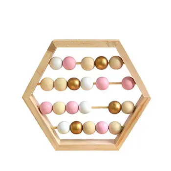

Nordic Style Natural Wooden Abacus With Beads Craft Baby Early Learning Educational Toys For Baby Room Decor Gifts