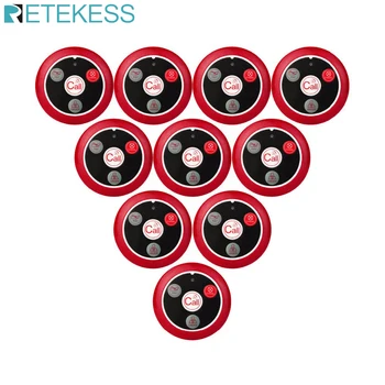 

10pcs T117 433MHz Restaurant Pager Wireless Waiter Calling System Call Button Pager Four-key Restaurant Equipments Catering