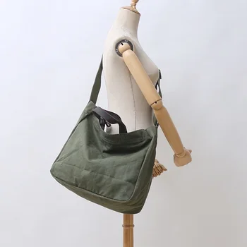 

M417 New Korean Style Large Capacity Shoulder Bag Female Pure Cotton Canvas Bag Male Diagonal Bags College Style Wild Shopping