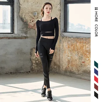 

Yoga set Exercise Fitness Suit Women Quick Dry Yoga Pants Long Sleeve Yoga Suit 3 Piece Set leggings sport fitness colorvalue