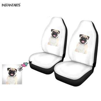 

INSTANTARTS 2020 New Style Custom Your Pet Dog Printed 2Pcs Car Seat Covers Full Year Use Washable Breathable Auto Cushion Cover