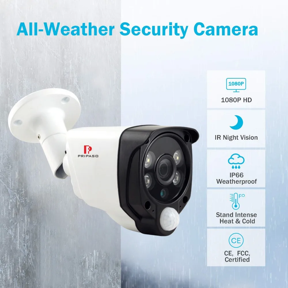 1080P цилиндрическая камера PIR датчик безопасности движения CCTV камера наружная Водонепроницаемая камера наблюдения 20 м IR расстояние