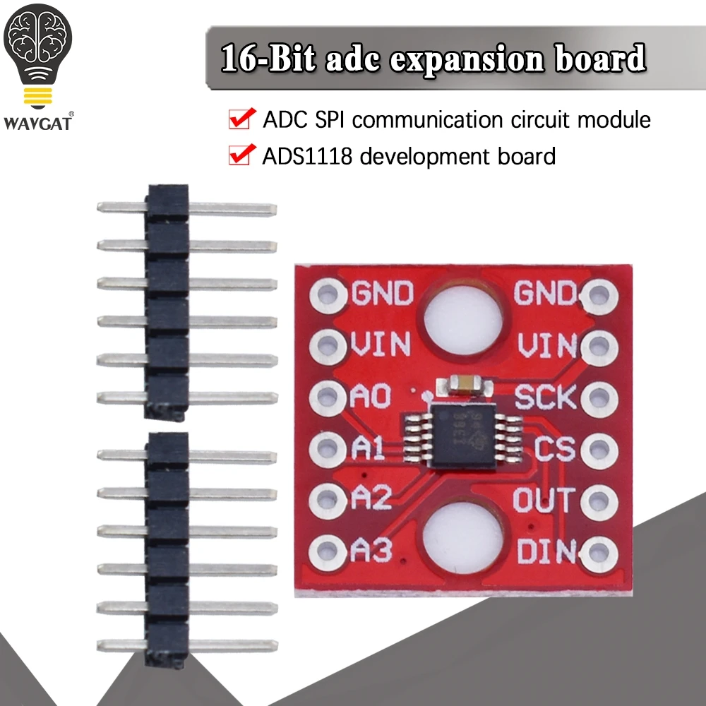 16-битный преобразователь ADS1118 I2C IIC AD модуль связи ADC SPI макетная плата для arduino |