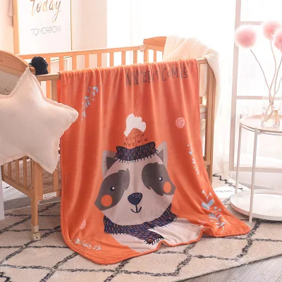 Newborn Bedding Winter Warm Swaddling Blanket Kids 140*100 cm Flannel Cartoon Wrap Blanket Baby Thermal Soft Cotton Soft Blanke - Color: G