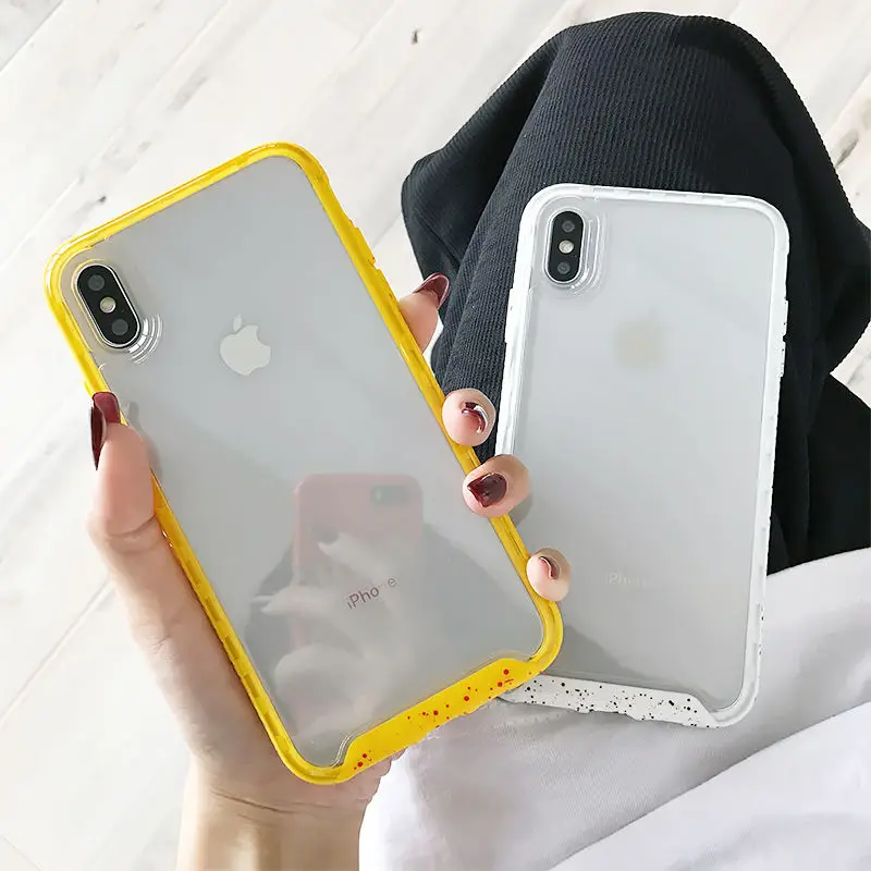 

Candy Color Clear Cases For iPhone XS Max XR XS X 6 6S Plus Soft TPU+PC Hard Transparent Phone Back Cover For iPhone X 7 8 Plus