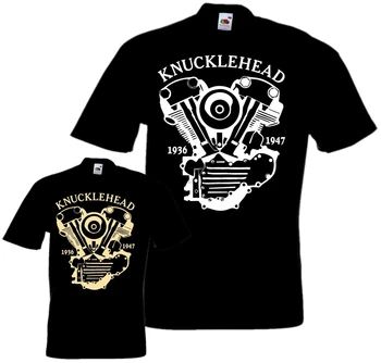 

Print T-Shirt Mens Short Bikershirt KNUCKLEHEAD T-Shirt Chopper Bobber Shovelhead Evolution Evo Twin Cam O-Neck Hipster Tshirts