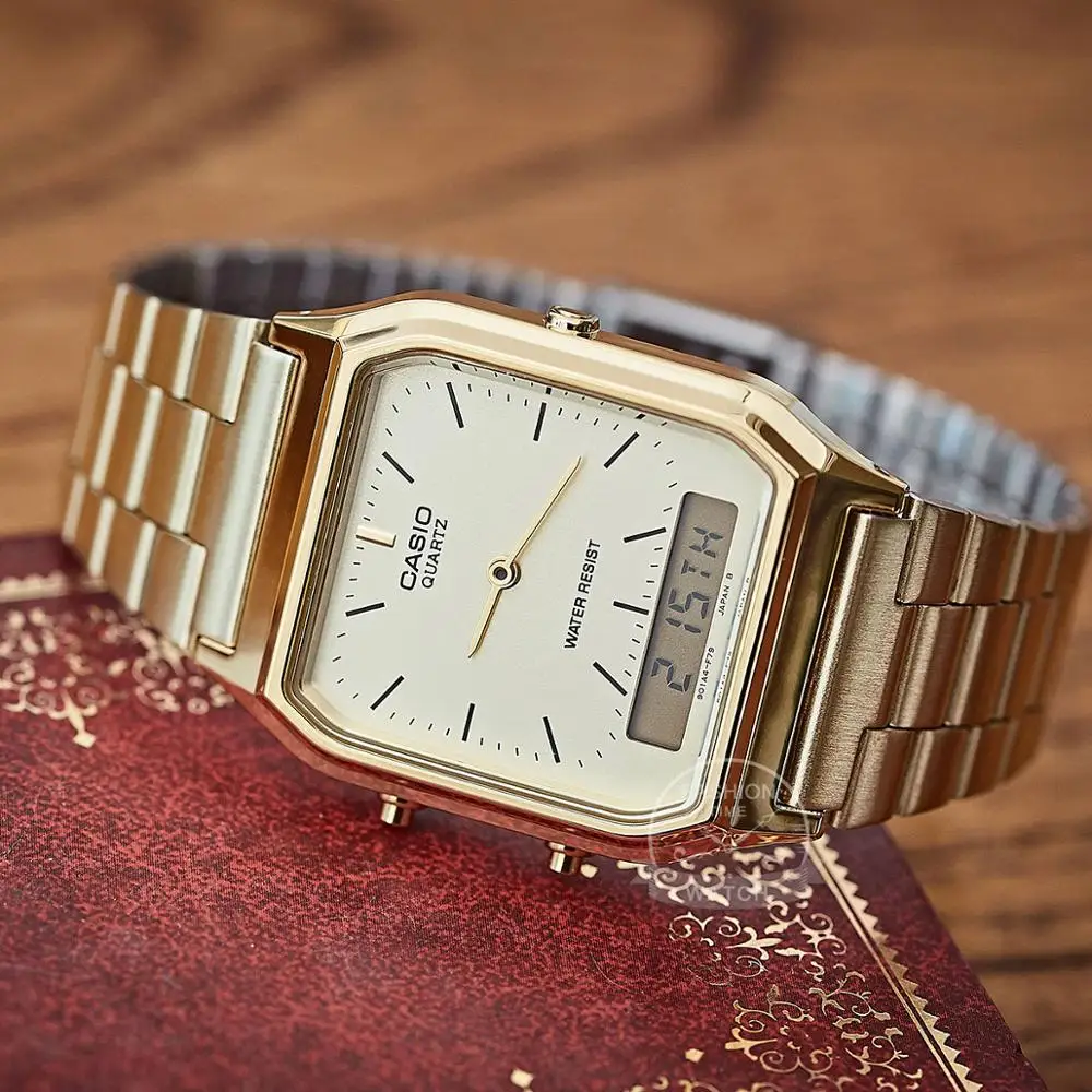Casio часы золотые часы мужчины лучший бренд класса люкс двойной ...