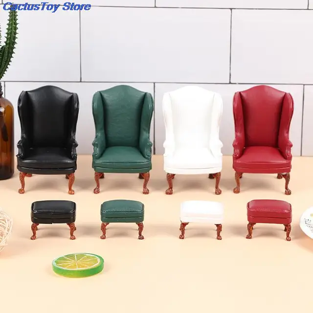 4 colors 1:12 Dollhouse Mini Furniture Miniature Rement Doll Accessories Leather Sofa With Pedal 1:12 Dollhouse Toys Decoration 5