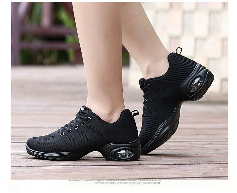 Женские сетчатые кроссовки с мягкой подошвой для современных джазовых танцев; женская дышащая легкая обувь для танцев на открытом воздухе; спортивная танцевальная обувь для фитнеса