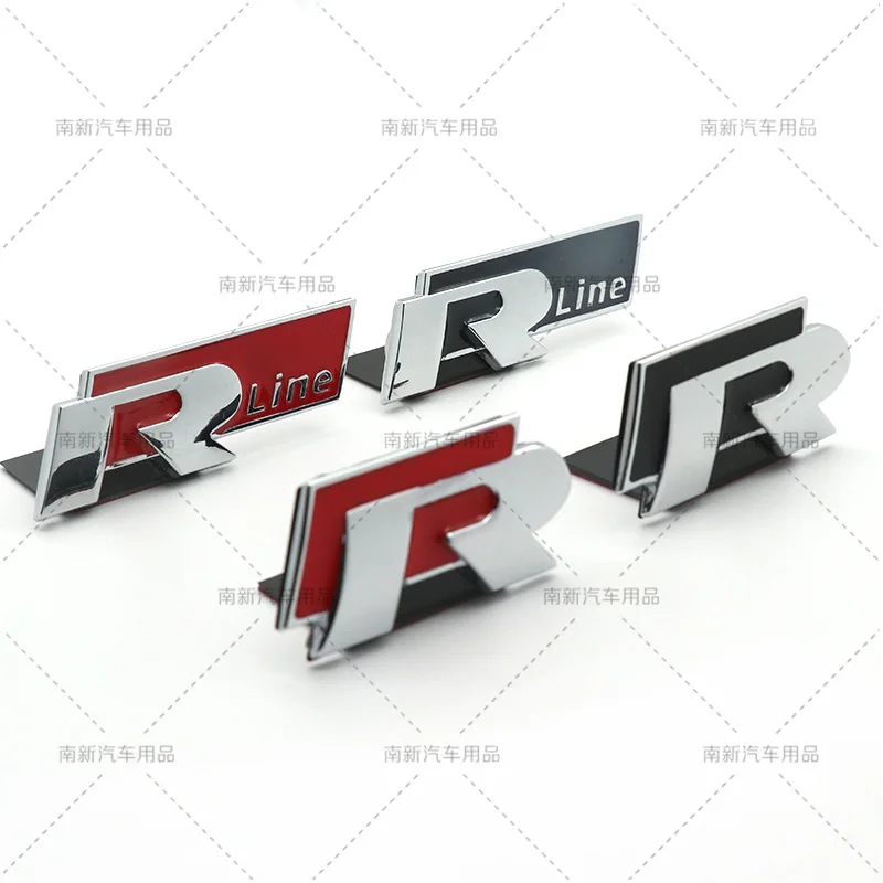 

Car R Grille Car Logo R Auto Logos Suitable for Volkswagen Polo Tiguan Modified Metal R Line Auto Logos