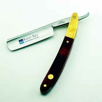 

Men Straight Edge Stainless Steel Hair Shaper Barber Razor Folding Manual Shaving Knife Pure Copper Head Ebony Handle G0306