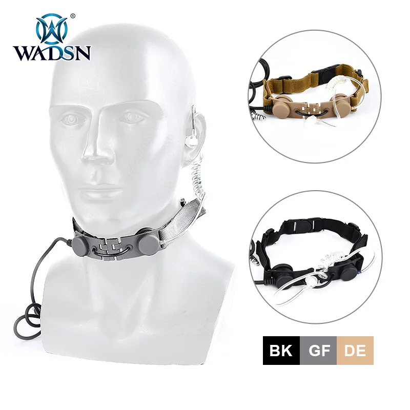 

WADSN Tactical Throat Microphone Headset PTT Portable Radio Mic Neckband Hunting quipment THROAT MIC Waterproof Earphone 7.0Plug