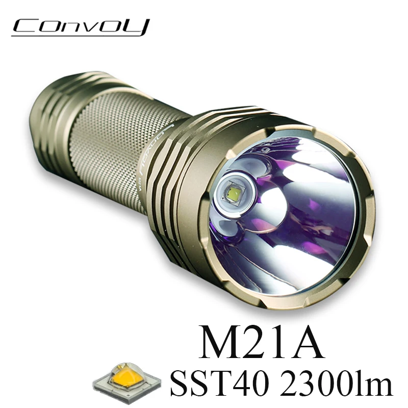 

Convoy M21A SST40 LED Flashlight Linterna Temperature Protection 2300lm Powerful Torch Lantern Camping 18650 21700 Flash light