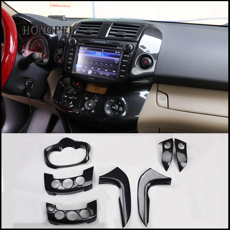 

Car Styling Interior decoration Gear Panel AC Control Moulding Cover Sticker Trim For Toyota RAV4 2006-2012 LHD Auto Parts