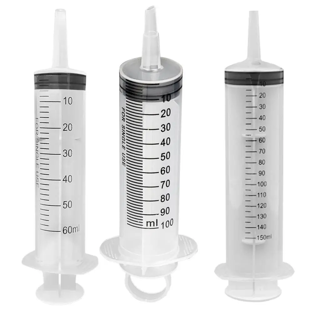 

60ml/100ml/150ml Reusable Big Large Hydroponics Plastic Nutrient Sterile Health Measuring Syringe Tools Cat Feeding Accessories