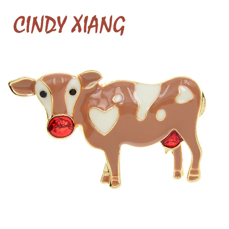 Женская Брошь бык CINDY XIANG эмалированная брошь в китайском стиле 3 цвета осень