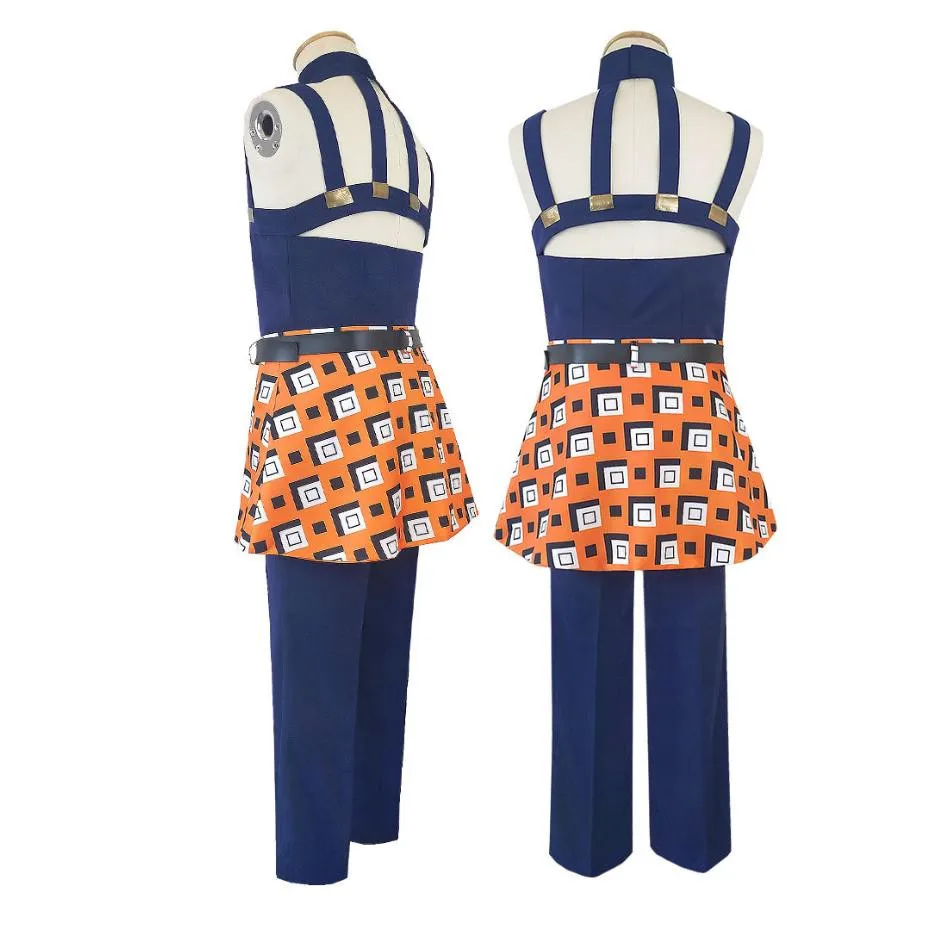 Аниме JoJo невероятное приключение Косплэй костюм Narancia Ghirga топ+ фартук+ штаны+ ремень+ коврик+ Головные уборы вечеринка Хэллоуин карнавал