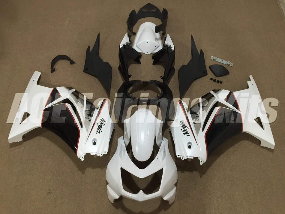Комплект обтекателей ABS подходит для Kawasaki Ninja 250 EX250 ZXR250 2008- 08 09 10 11 12 13 14(литьевая форма) на заказ белый черный