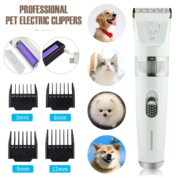 

Q6 Dog Hair Trimmer Electrical Pet Professional Shaver Hair Cutter For Cat Dog Pet Grooming Machine Rechargeable Haircut Clipper