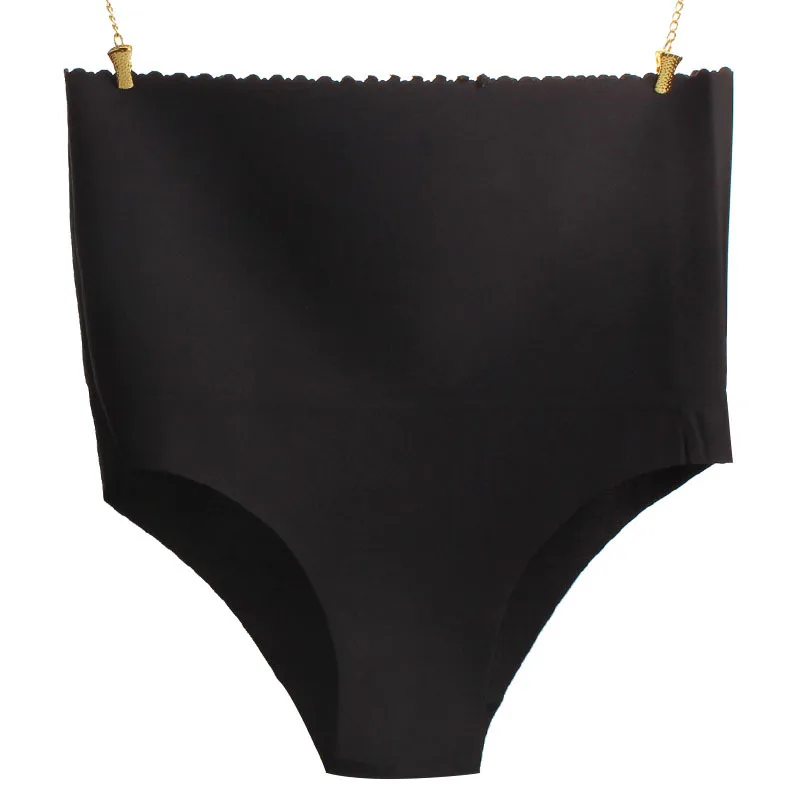 black briefs Дамское нижнее белье Бесшовные высокая талия живот стринги формирующие тело T трусики цвет кожи трусики - Цвет: black briefs