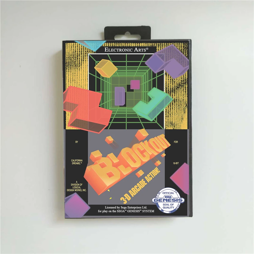 Blockout-крышка США с розничной коробкой 16 бит MD игровая карта для Sega megadrive Genesis игровая консоль