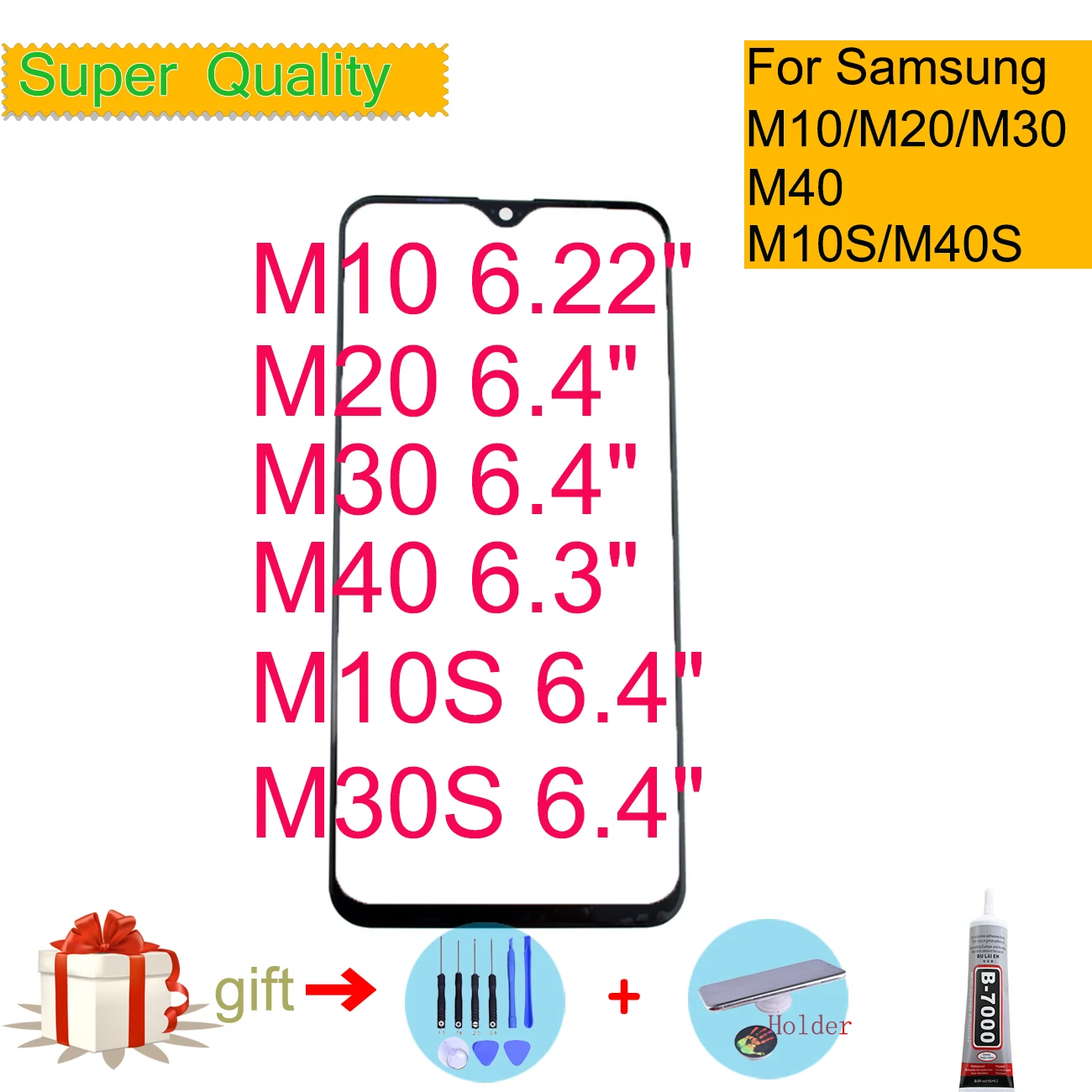 

For Samsung Galaxy M10 M20 M30 M40 M10S M30S Touch Screen Front Glass Panel LCD Outer M105 M205 M305 M405 M107 M307 Glass Parts