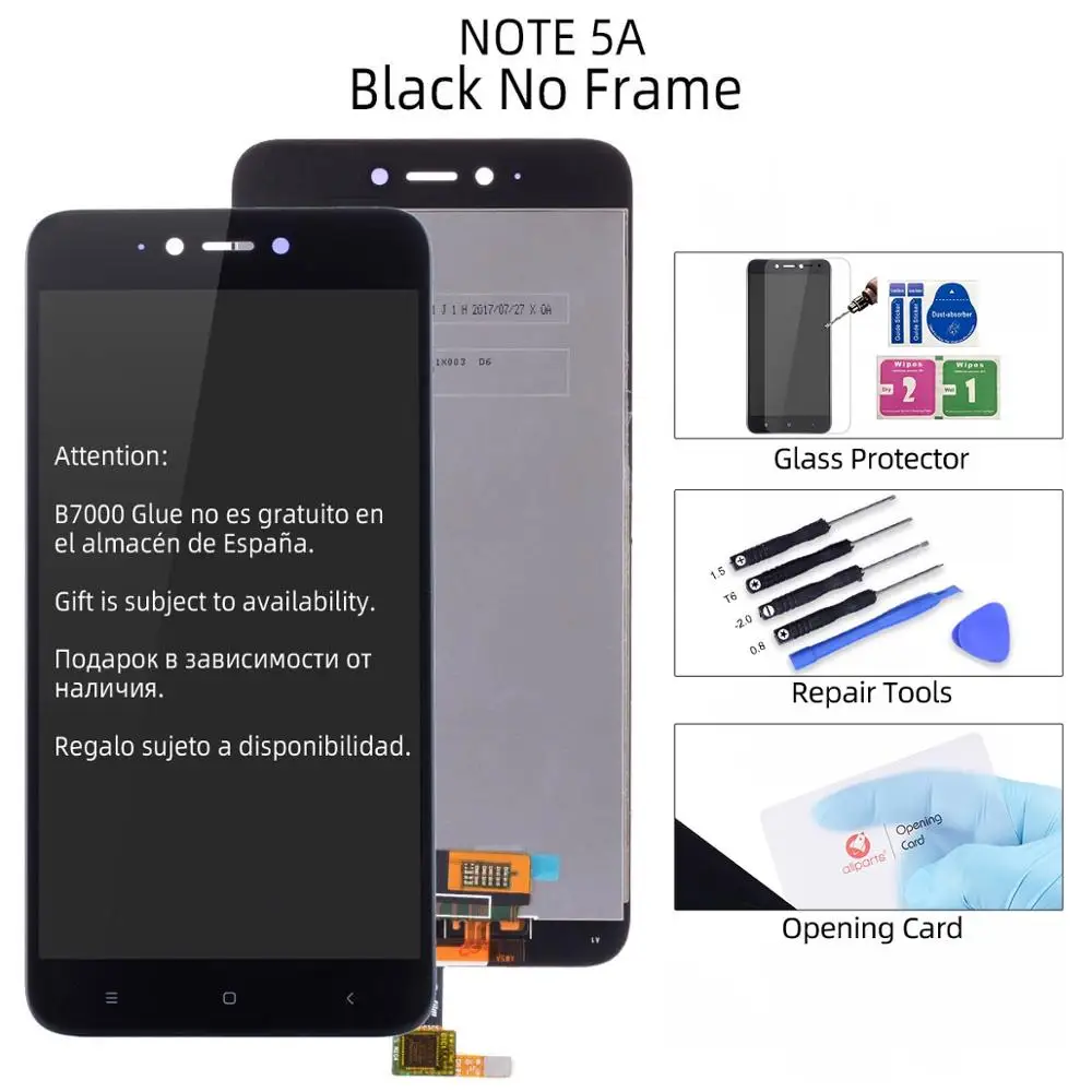 Дисплей для XIAOMI Redmi Note 5A 5A Prime Y1 / Y1 Lite LCD в сборе с тачскрином на рамке черный белый - Цвет: Note 5A Black