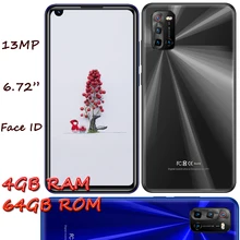 Téléphone portable Android 9X débloqué, écran de 6.72 pouces, 4 go de RAM, 64 go de ROM, 8mp + 13mp, reconnaissance faciale, caméra avant/arrière