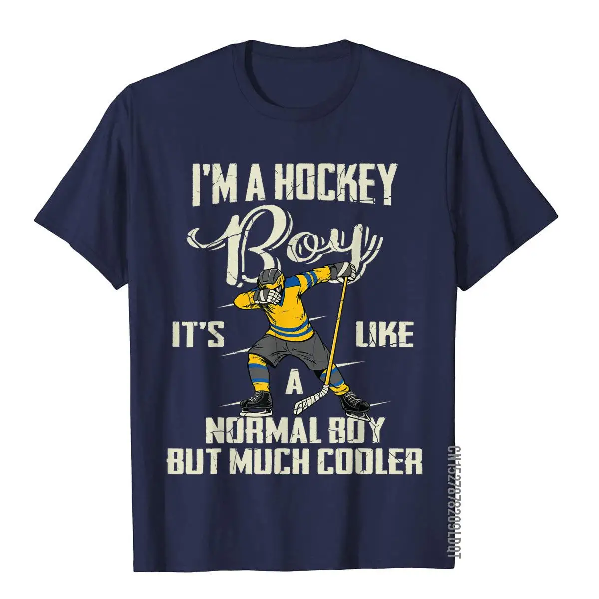 Hockey Boy Gifts Funny Dabbing Player Shirt Boys Kids BZR T-Shirt__B6537navy