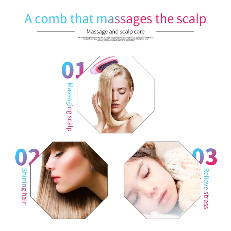  HSIPRO Portable Negative Ion Electric Hair Comb Anti-static Massage Comb Straight Hair Comb