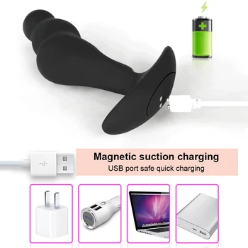 Powerful Vibrating Prostate Massager for Men with Wireless Remote Control Erotic Male Silicone Anal Butt Plug Sex Toys for Adult 5