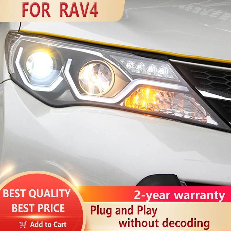 

Автомобильный Стайлинг для Toyota RAV4 фары 2013-2015 фары новые Rav4 Светодиодные ДХО Hid Биксеноновые автомобильные аксессуары
