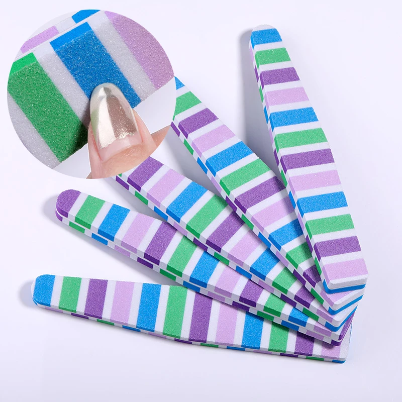 

1Pc Rhombus Nail Buffers File Sponge Nails Sanding Shaping Grinding Polishing Padded Random Color For Nail Art Tool