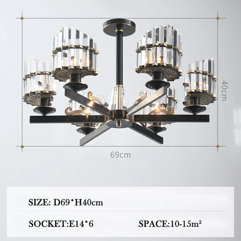 Современные хрустальные люстры, домашнее освещение, люстры для украшения, роскошные люстры, подвески для гостиной, лампа для помещений - Цвет абажура: 6 head chandeliers