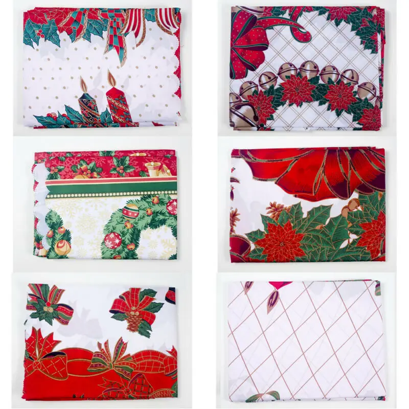 

Christmas Table Cover Cloth Festive Decor Staff Party 180x150cm RED and WHITE US
