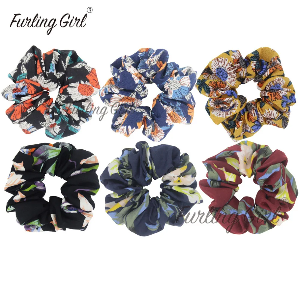 

Furling Girl 1PC Flower Chiffon Fabric Hair Scrunchies Hair Bow Chiffon Ponytail Holder Bobbles Elastic Hair Bands