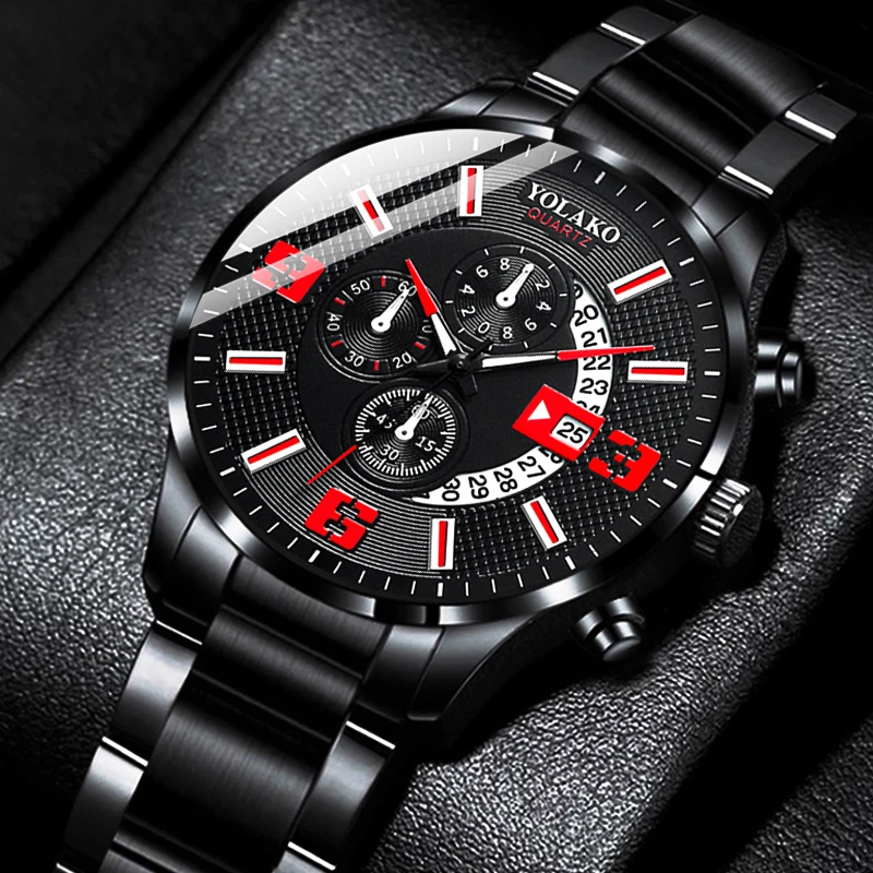 Reloj hombre мужские модные деловые часы повседневные кварцевые из нержавеющей стали
