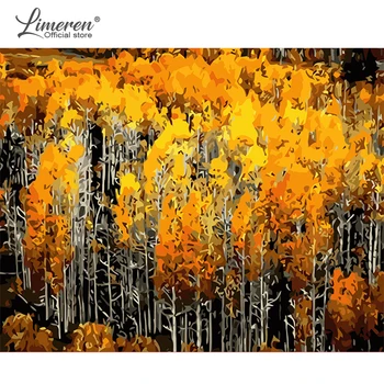 

DIY Frame Oil Painting By Numbers Forest Flower Paint On Canvas Wall Art Pictures Coloring By Numbers For Living Room Home Decor